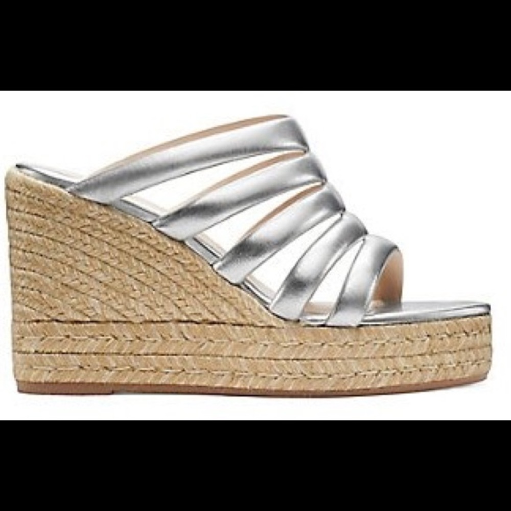 Stuart Weitzman Lilyana Leather Espadrille Wedge Sandal Size 4 NIB